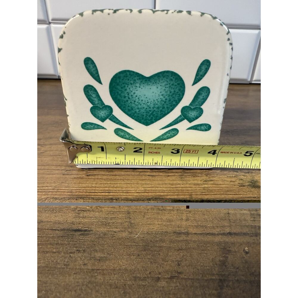 VTG Salt Pepper Shakers Napkin Holder Country Green Heart Sponge‎ Painted - Picture 11 of 13